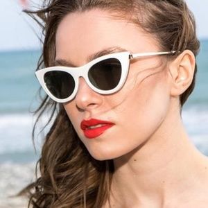 le specs enchantress white cateye sunglasses